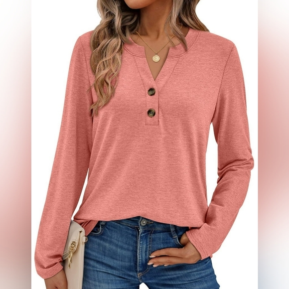Tops - Henley Blouses for Women Long Sleeve Shirt